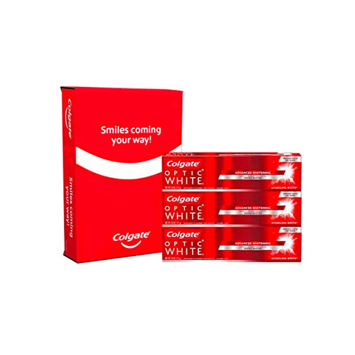 Colgate Optic White Whitening Toothpaste – Sparkling White (3 Pack)