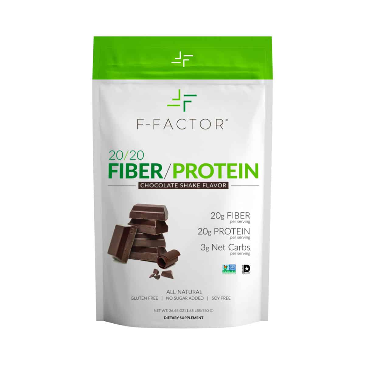 F-Factor 20/20 Fiber/Protein Powder (Chocolate Flavor)