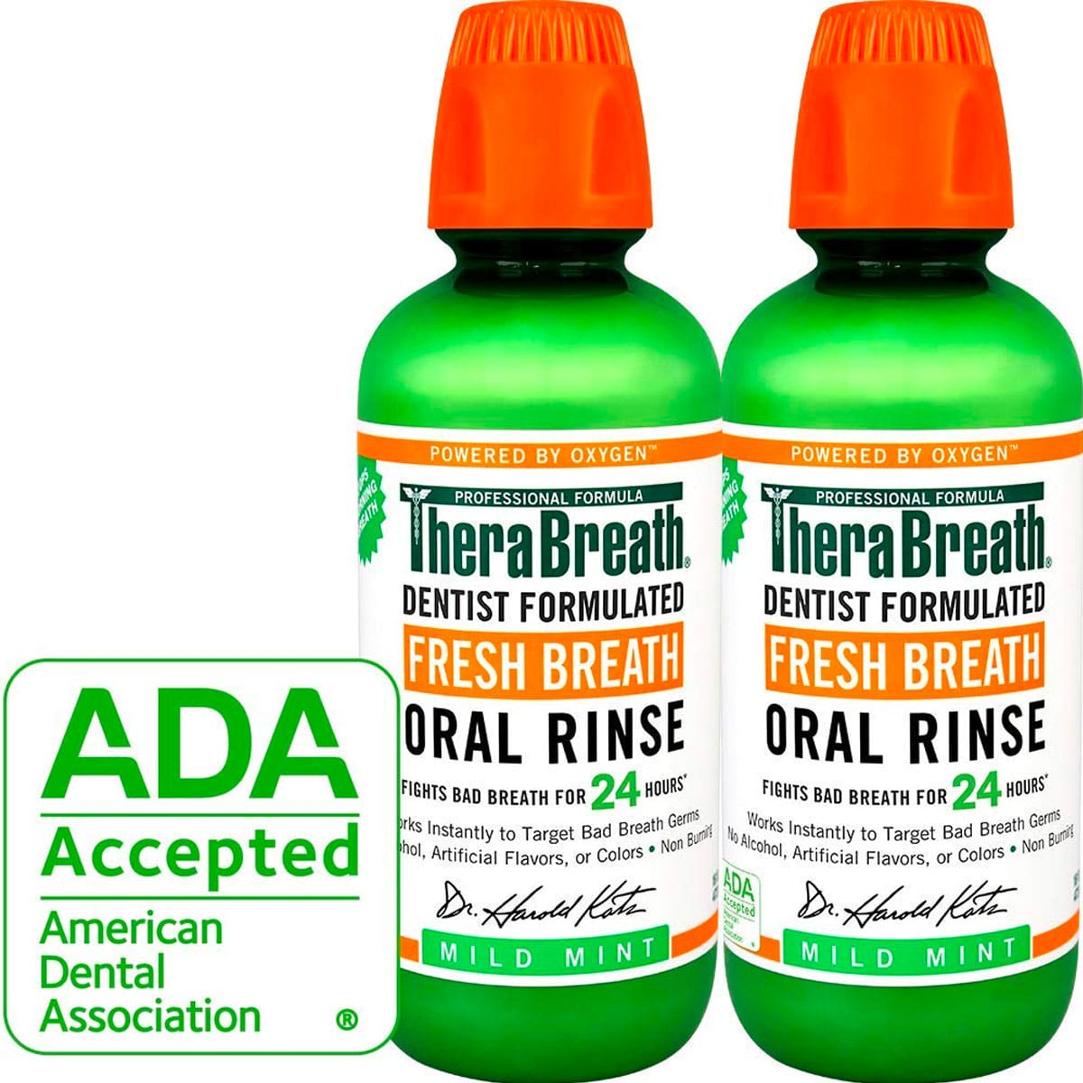 TheraBreath Fresh Breath Oral Rinse In Mild Mint (16 Oz. Bottle – Pack Of 2)